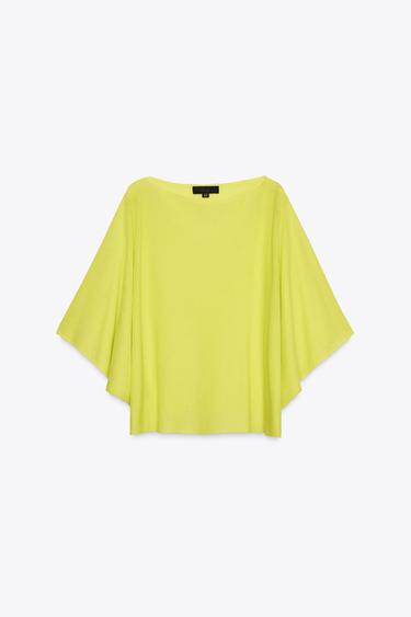 EFFEN TRICOT TOP IN LAGEN - Limoen van Zara