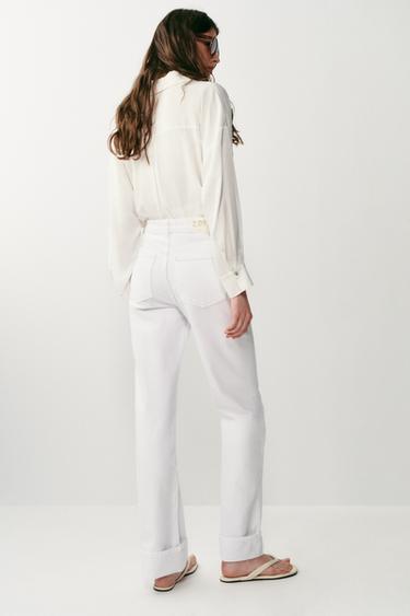 JEAN Z1975 DROIT TAILLE HAUTE ET CROISÉE - Blanc de Zara - Image 6