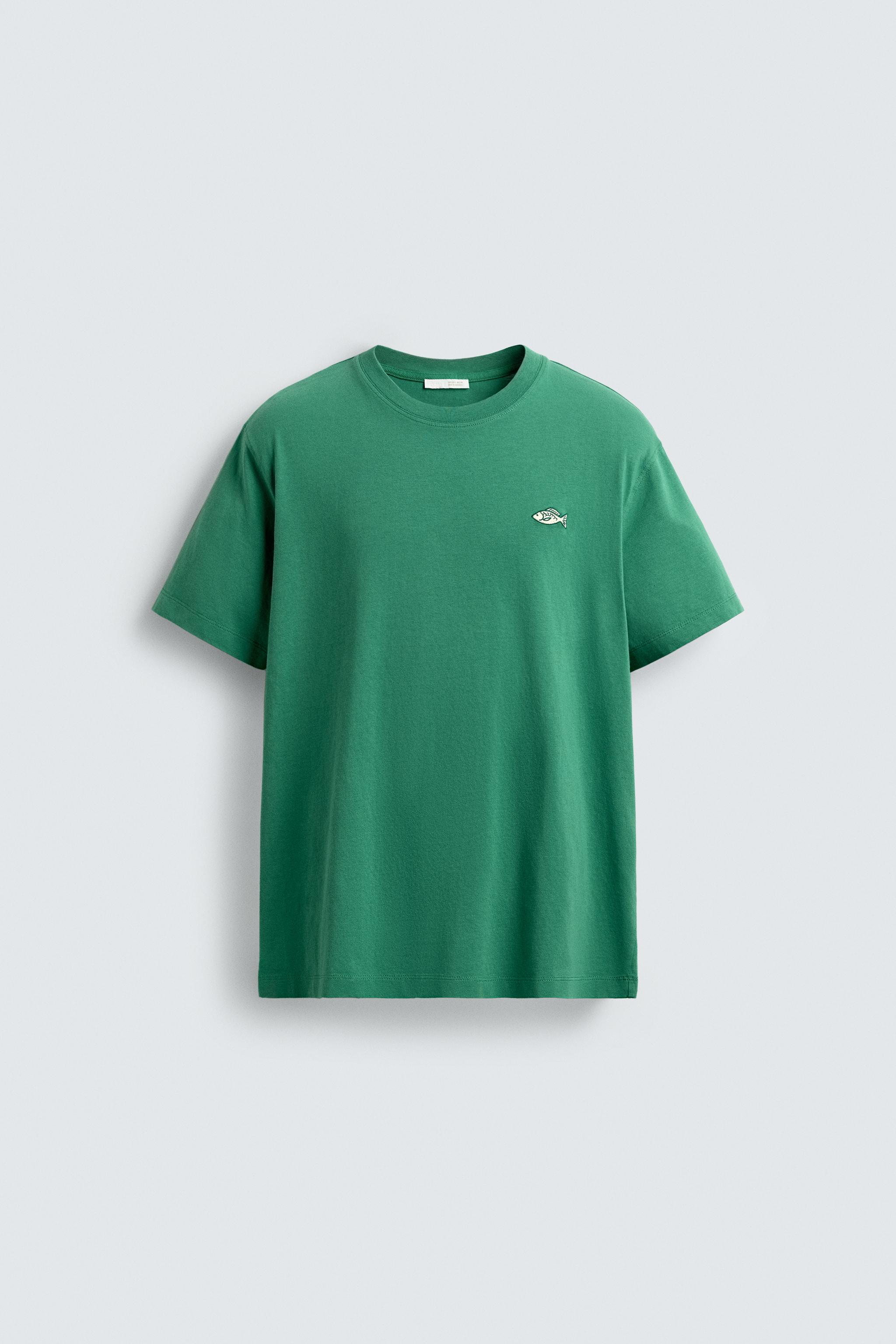 ZARA【NEW】EMBROIDERED NOTES T-SHIRT HEAVY WEIGHT EMBROIDERED TEXT T-SHIRT - Sky blue | ZARA