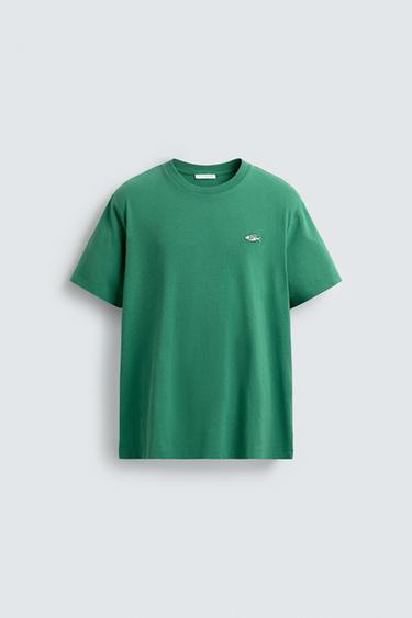 CAMISETA BORDADO PEZ - Verde de Zara