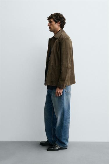 SURCHEMISE CUIR DAIM - Vert olive de Zara - Image 3