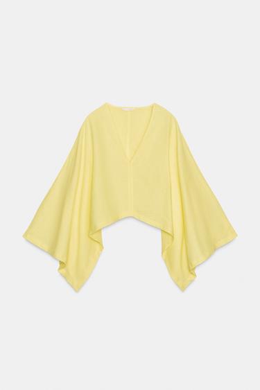 KIMONO CAPA ASIMÉTRICO - Amarillo fuerte de Zara