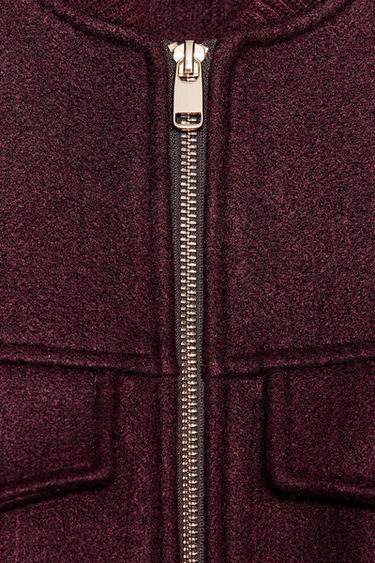 VESTE COURTE DOUCE AU TOUCHER - Bordeaux de Zara - Image 7