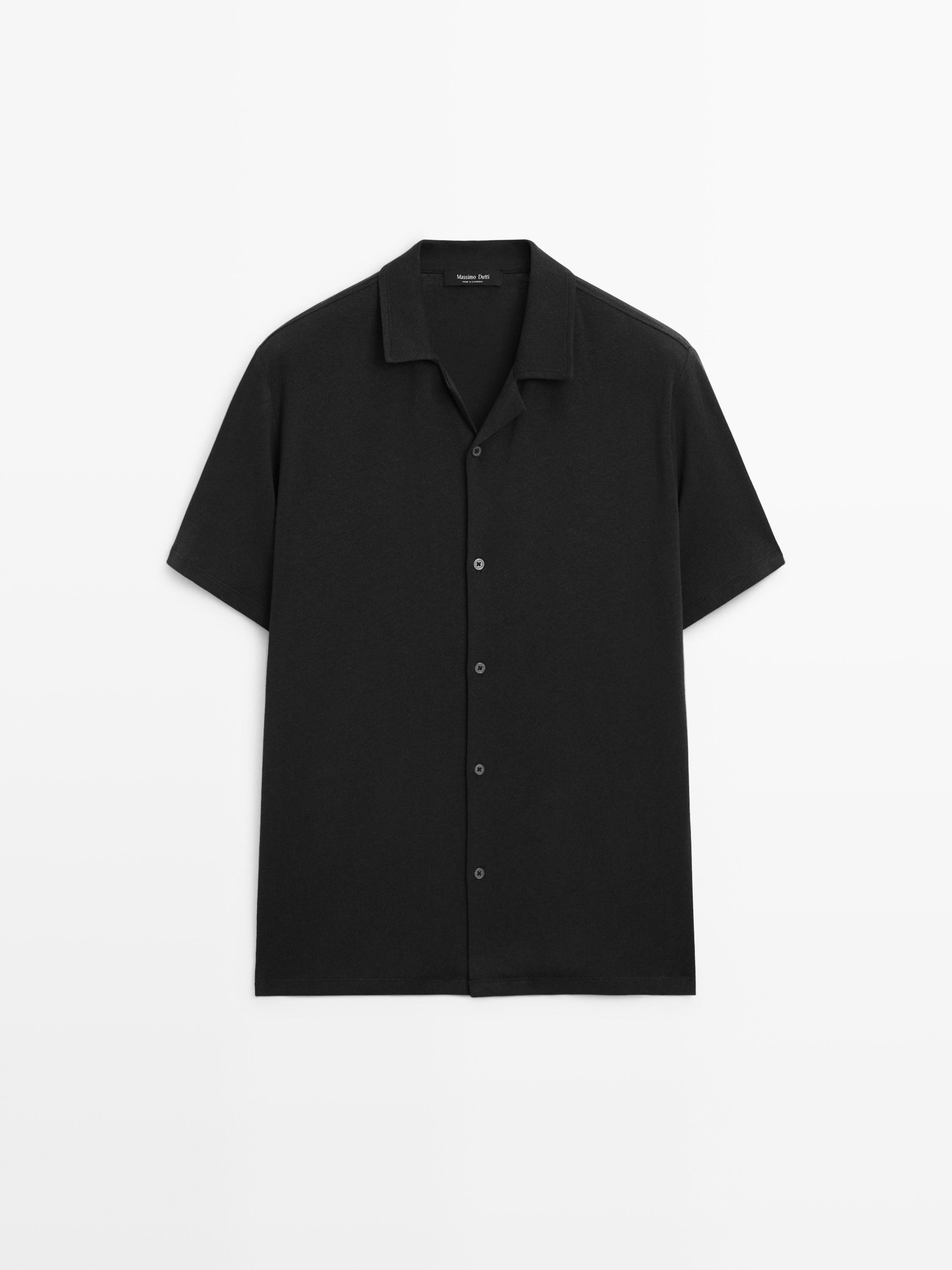 Linen and cotton short sleeve shirt