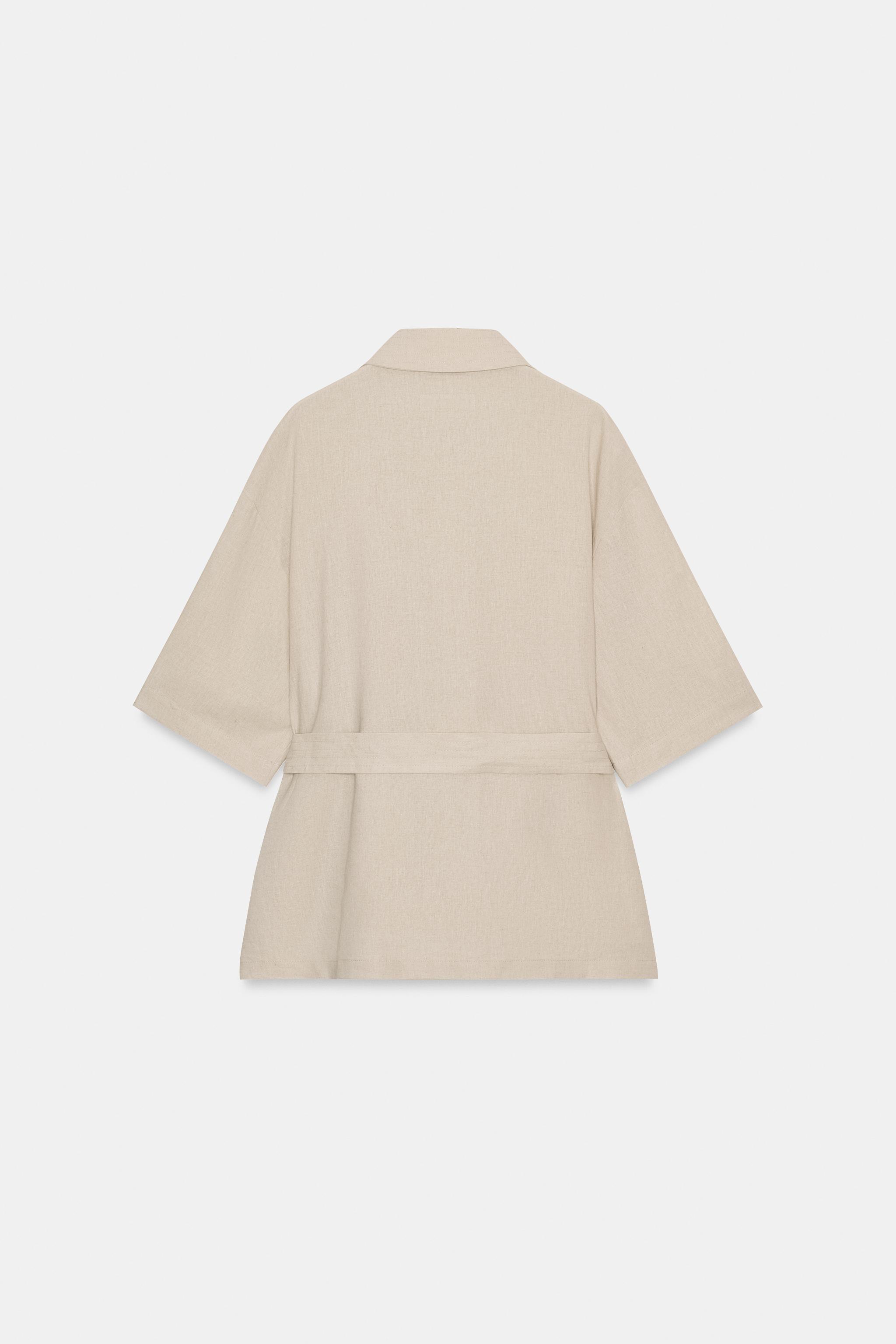 VESTE SAFARI EN LIN AVEC CEINTURE