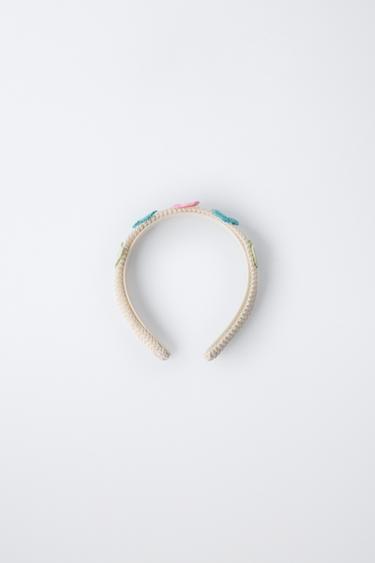 FLORAL CROCHET HEADBAND - Ecru by Zara - Image 1