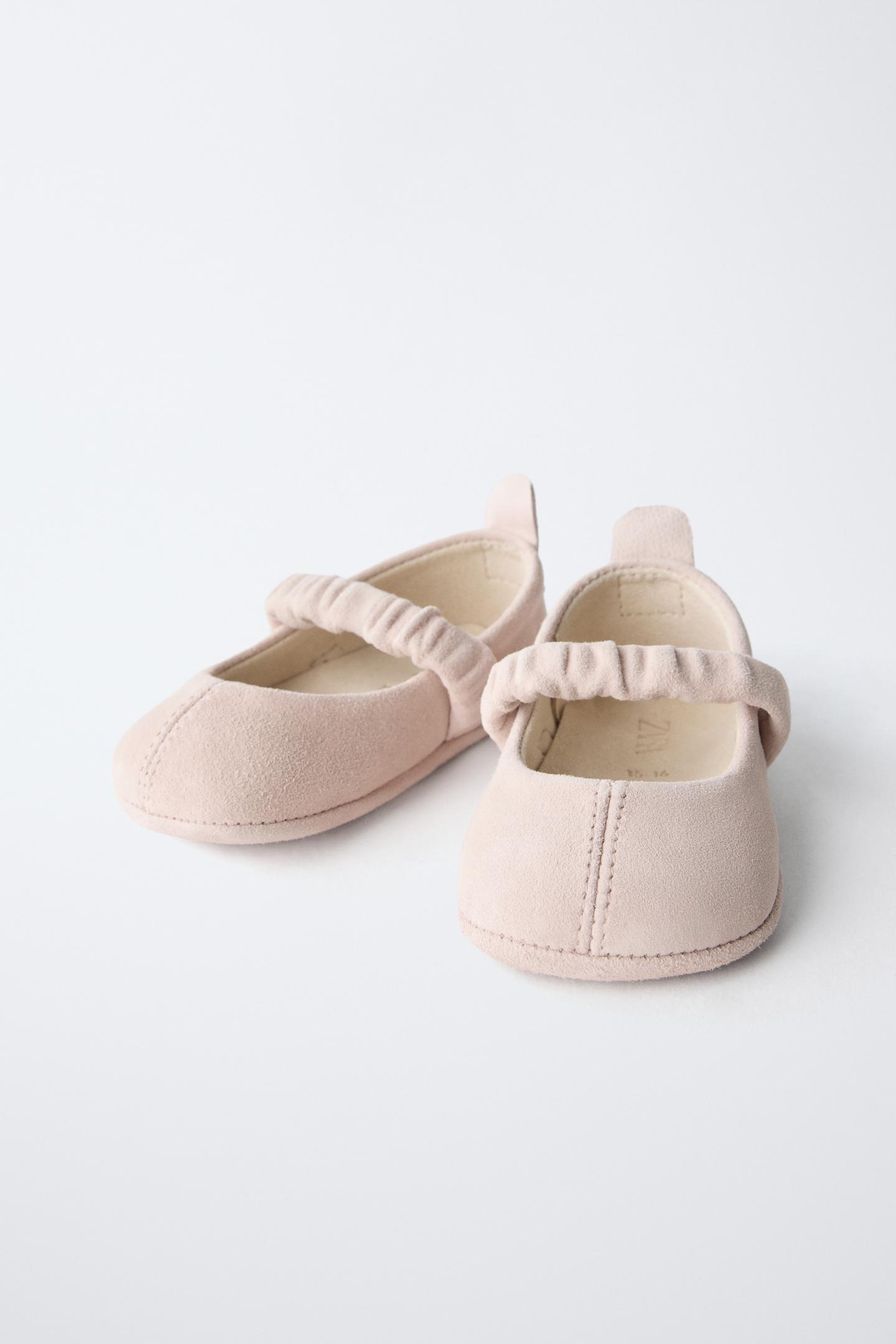 Детские балетки Zara Leather Ballet Flats, цвет: Розовый — фото 3