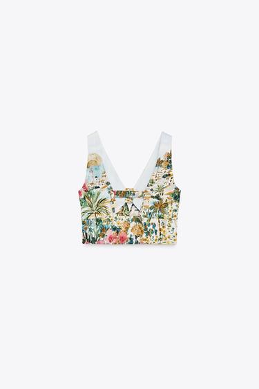 PRINTED KNOT CROP TOP - Multicoloured by Zara - Image 7