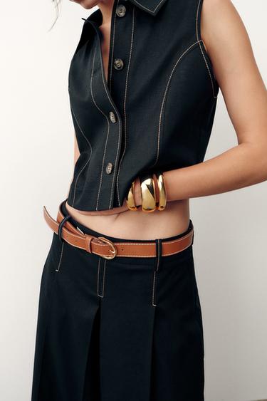 IRREGULAR METAL BRACELET - Golden by Zara - Image 1