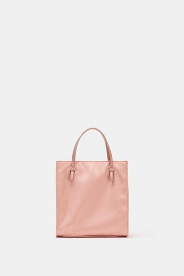 SAC À MAIN EFFET SATINÉ - Rose de Zara