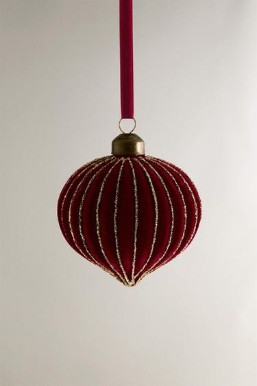 WEIHNACHTSBAUMSCHMUCK DIAMANT SAMT - Granatrot von Zara - Bild 0