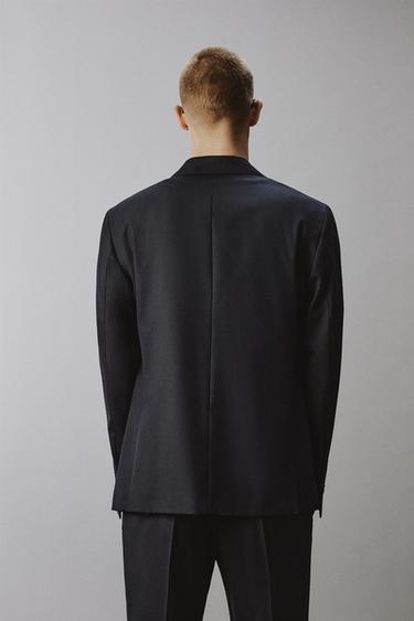 100% WOOL SUIT BLAZER - Navy blue by Zara - Image 2
