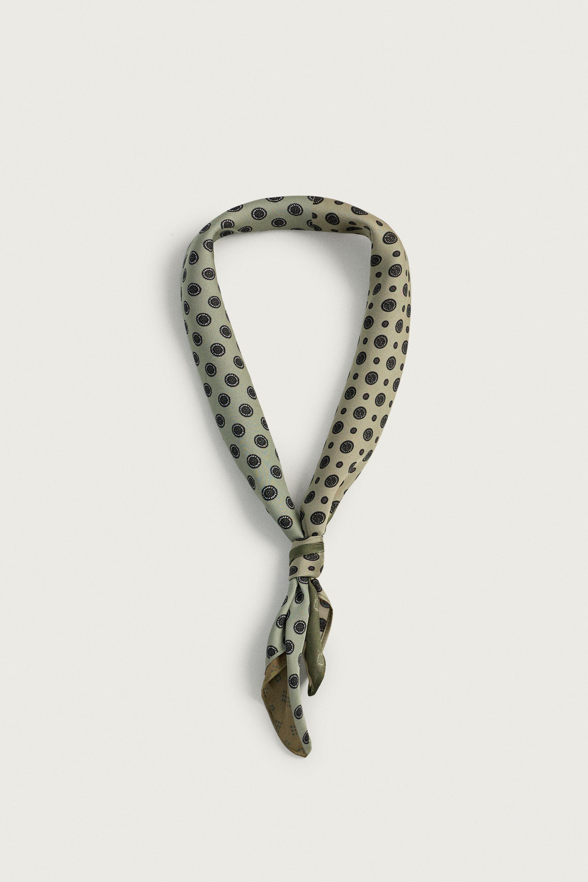 PATCHWORK PRINT SATIN BANDANA — Green