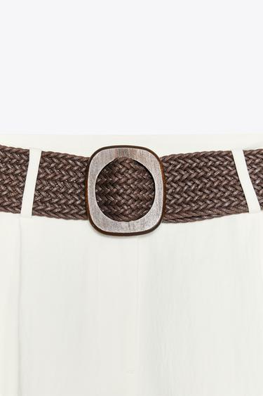 BERMUDA PINCES CEINTURE - Blanc cassé de Zara - Image 7