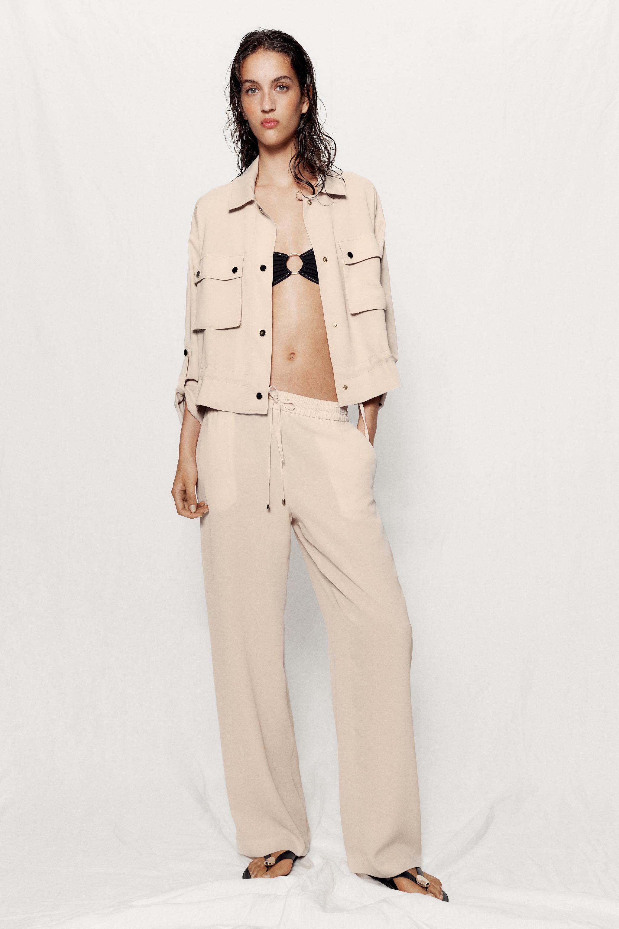 Женские брюки Zara FLOWY ELASTIC WAIST PANTS