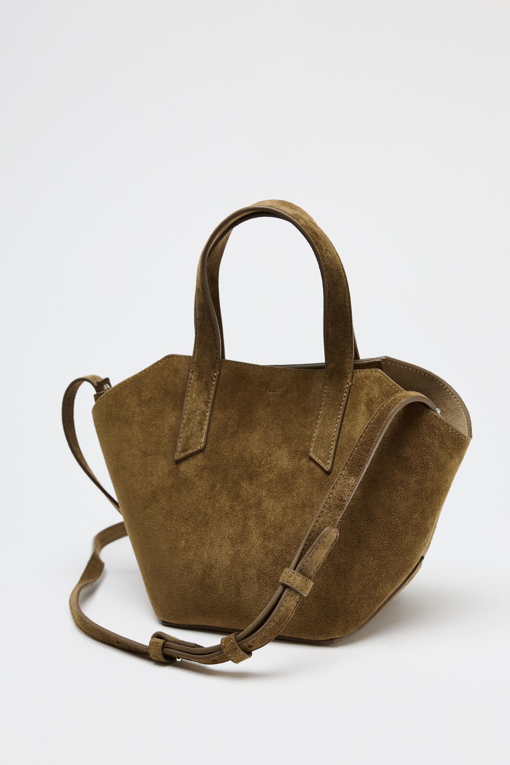 スプリットスエードミニトートバッグ - グリーン | ZARA Japan