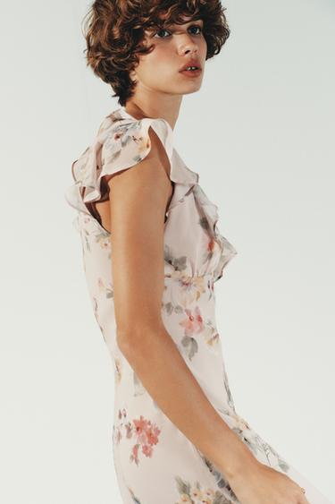 ROBE MIDI À FLEURS - unique de Zara - Image 3
