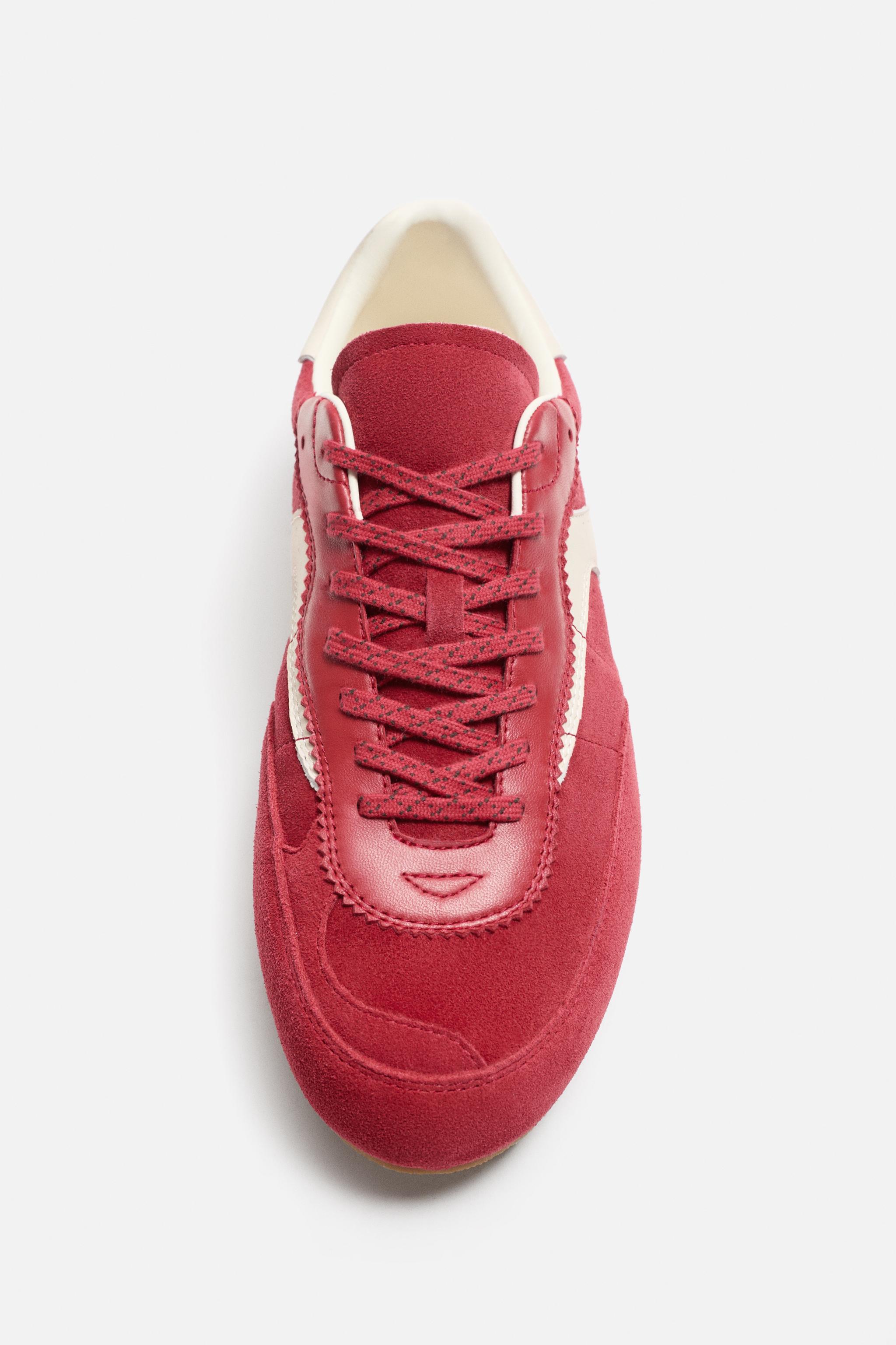 LEATHER SNEAKERS X HARRY LAMBERT - Red | ZARA United States