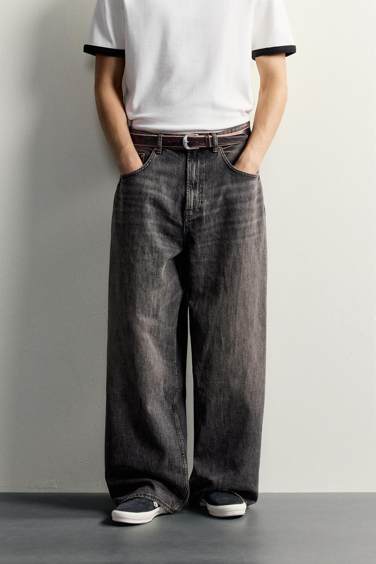 BAGGY FIT JEANS — Brown
