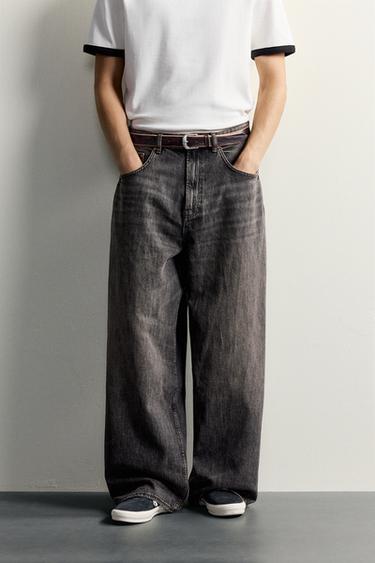 Zara BAGGY FIT JEANS - Brown