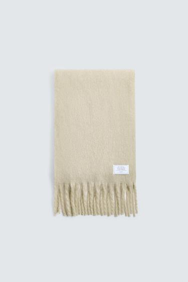 Zara BRUSHED TEXTURED SCARF - Light green