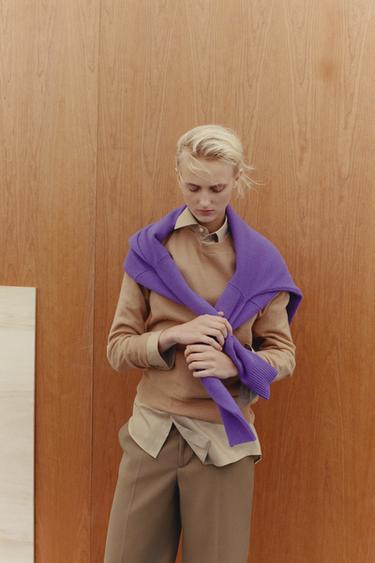 Zara 100% EXTRA-SOFT WOOL JUMPER - taupe brown