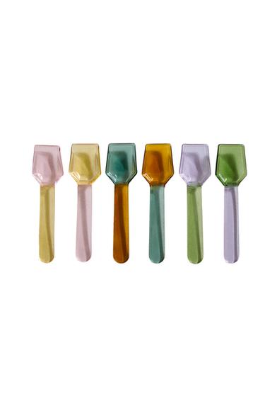 SET CUCCHIAINI GELATO BOROSILICATO MULTICOLORE (SET DA 6) - Verdi di Zara