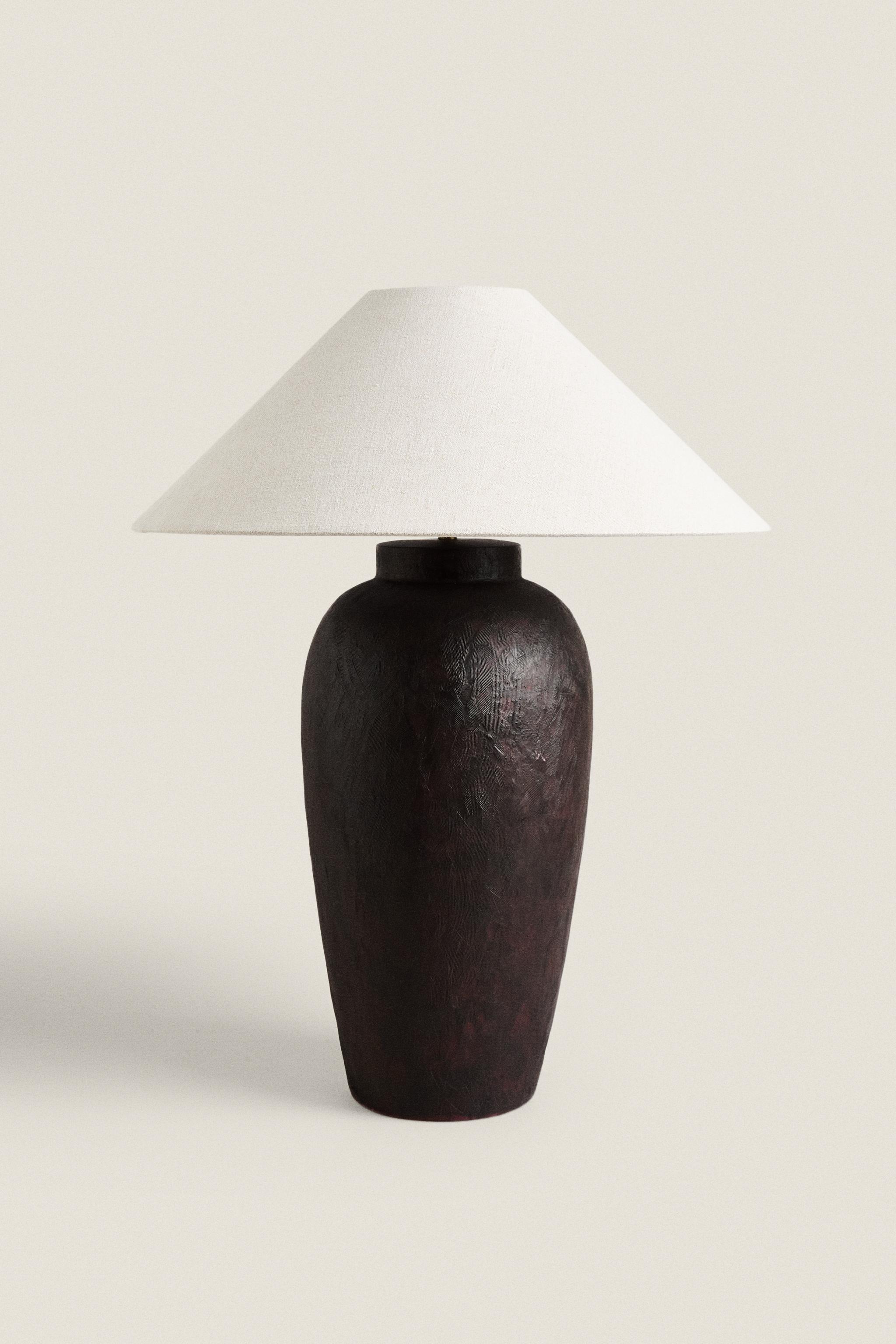 CERAMIC LINEN TABLE LAMP - Black | ZARA Turkey