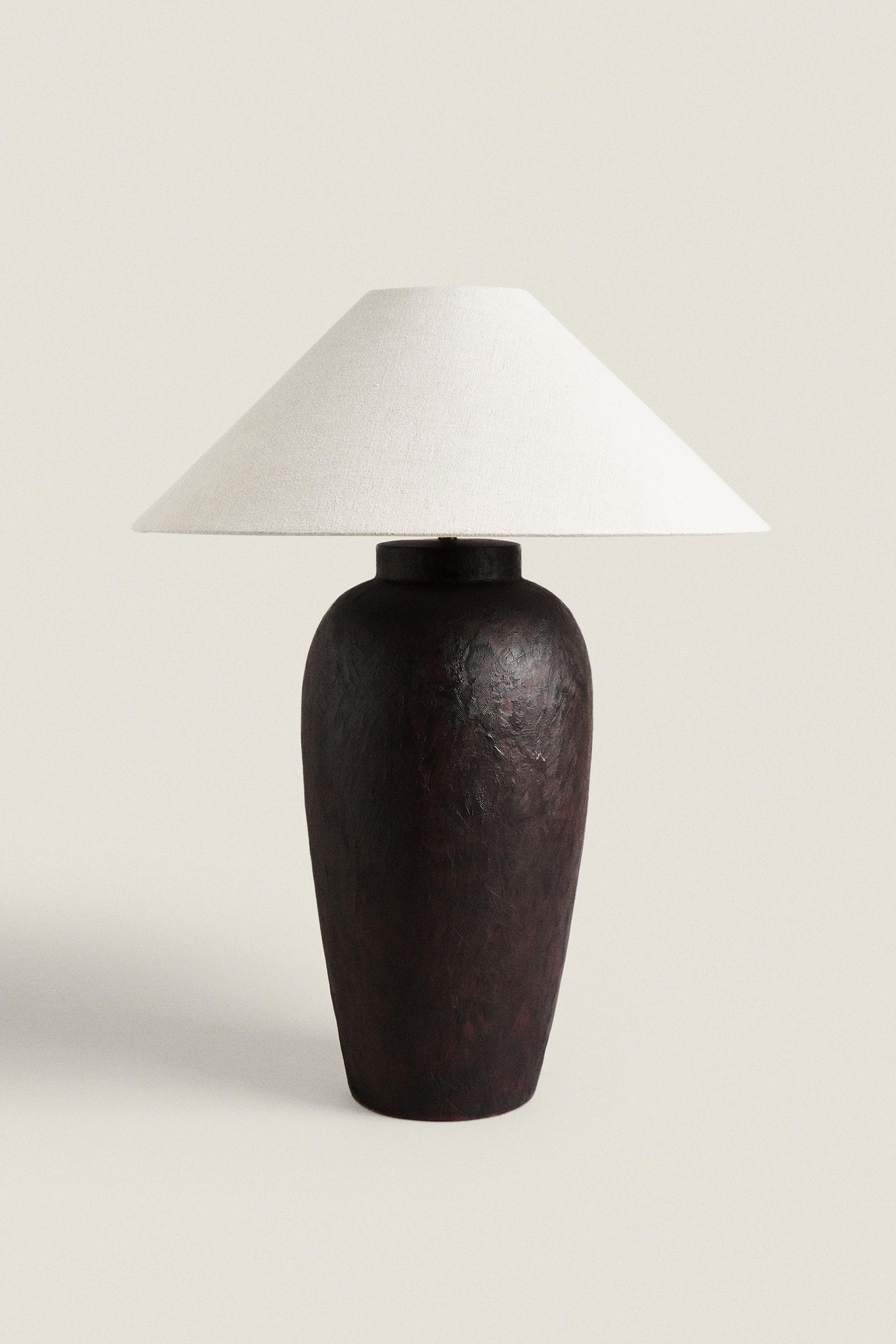 CERAMIC LINEN TABLE LAMP Black ZARA United Kingdom