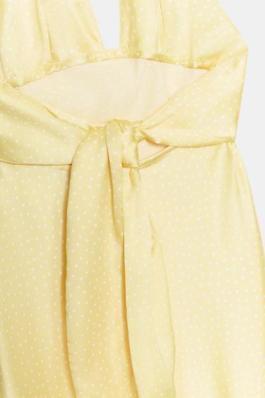 ROBE MI-LONGUE SATINÉE À POIS - Imprimée de Zara - Image 6