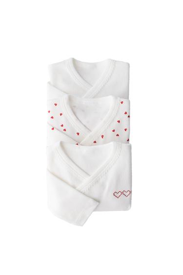 حزمة ثلاث قطع BODIES بياقة كيمونو قلوب - خَام الخاص بـ Zara