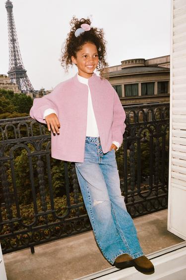 RIPPED STRAIGHT-LEG JEANS - Blue by Zara