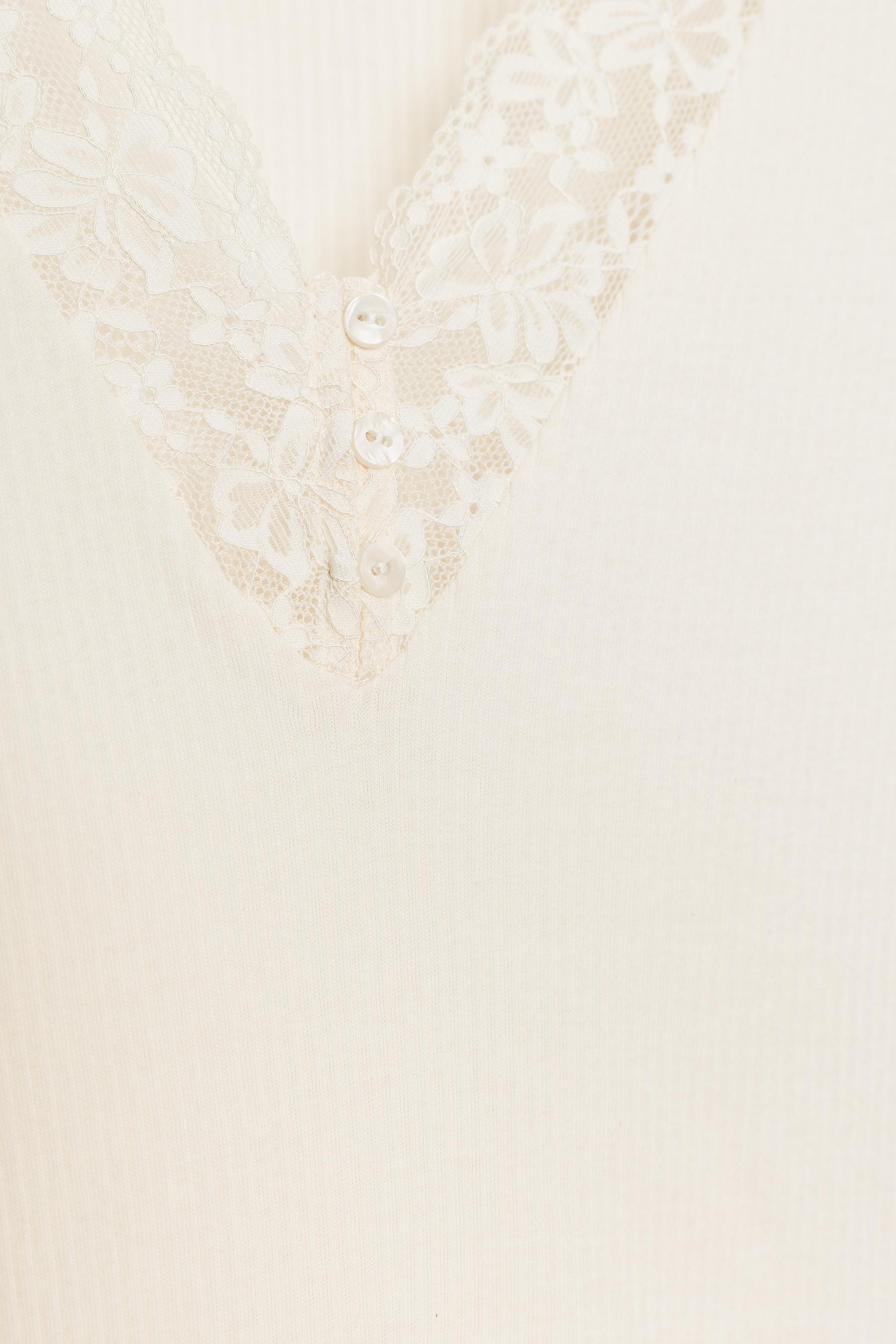 T-SHIRT CÔTELÉ DENTELLE