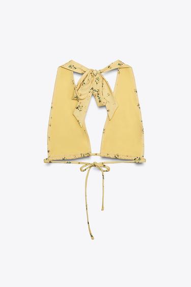 HAUT DE BIKINI HALTER MULTIPOSITIONS - Jaune de Zara - Image 6