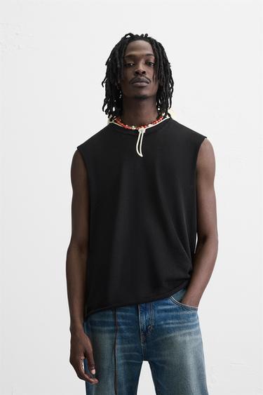 KNIT TANK TOP - Black by Zara