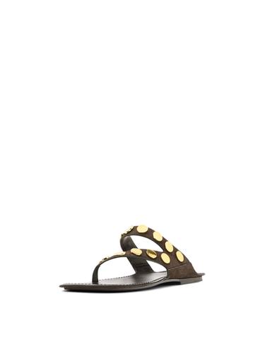 Zara Split leather sandals with studs - Brown