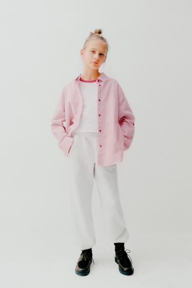 STRIPED SHIRT WITH CONTRAST NECK RIB T-SHIRT PACK — КРАСНЫЙ от Zara