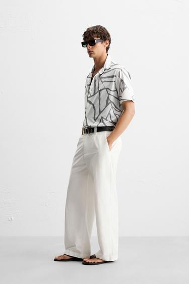 ABSTRACT PRINT STRETCH SHIRT - White by Zara - Image 3