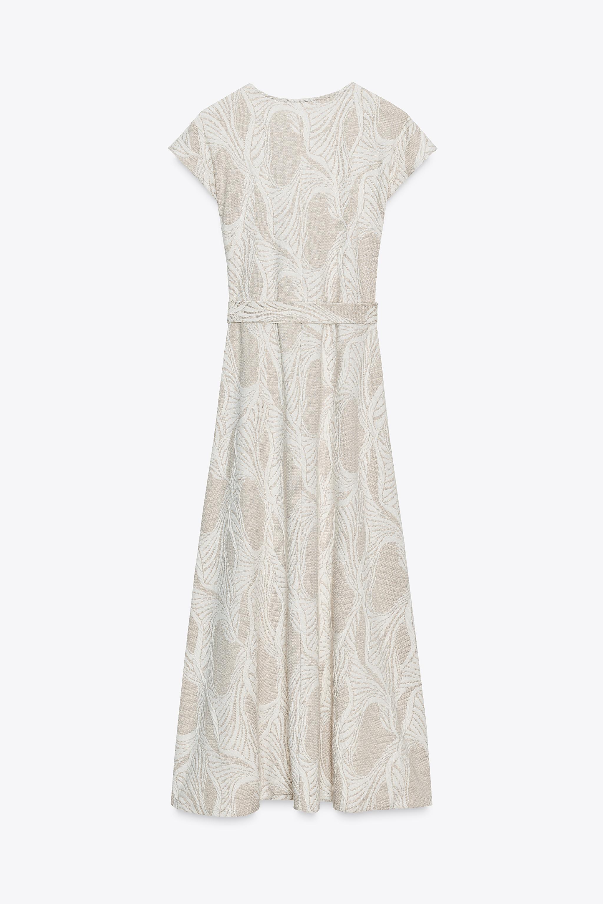Lace Trimmed Jacquard Dress 新品・ハンガー・タグ付き ZARA NEW WOMAN FW24 EMBROIDERED JACQUARD DRESS ZW COLLECTION
