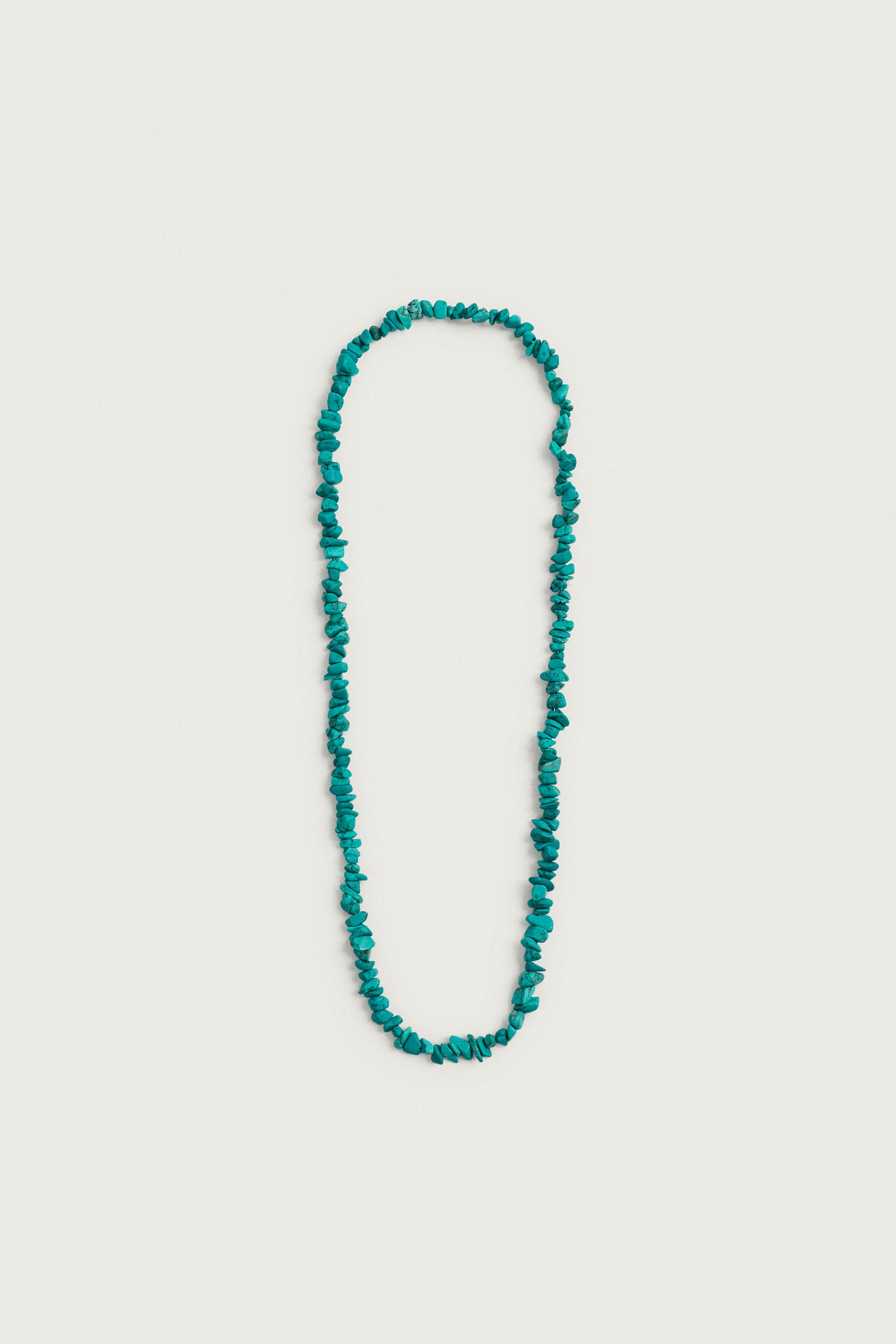 AARON LEVINE X ZARA STONE BEAD NECKLACE — Blue / Green