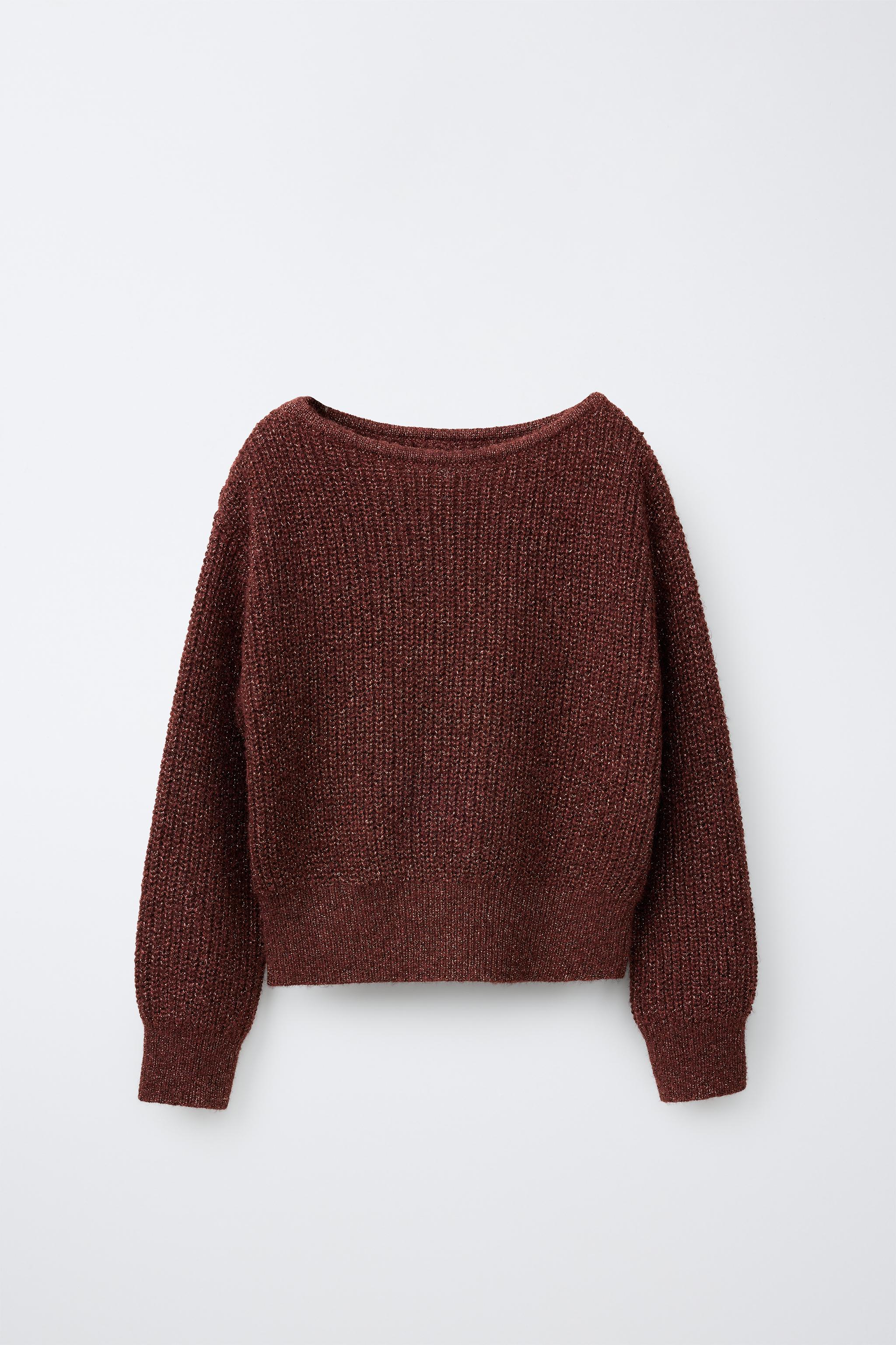 METALLIC KNIT JUMPER WITH SCARF