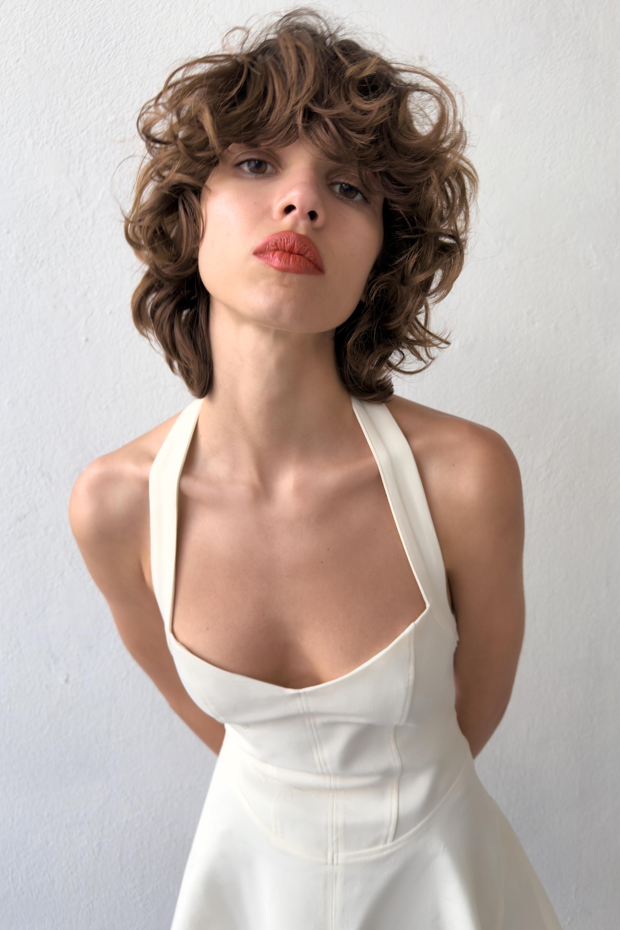 SWING HALTER DRESS - Oyster-white | ZARA United States SWING HALTER DRESS - Oyster-white | ZARA United States