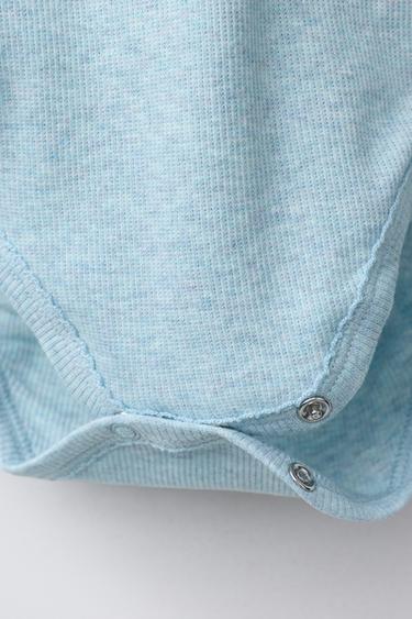 LOT DE TROIS BODYS CÔTELÉS COL KIMONO - Vert d'eau de Zara - Image 5