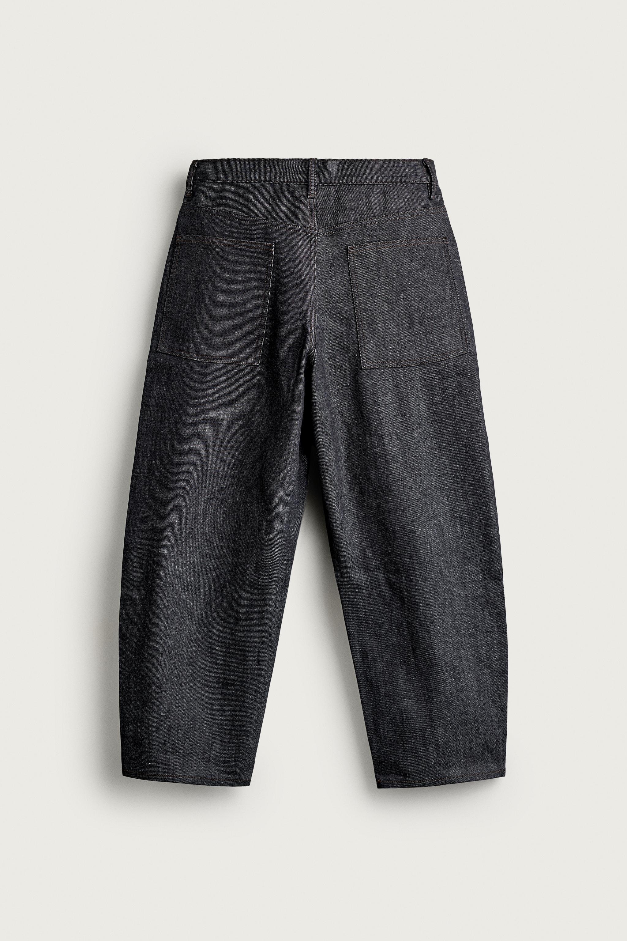 Zara TAPERED FIT GENİŞ PAÇA JEAN görsel 8