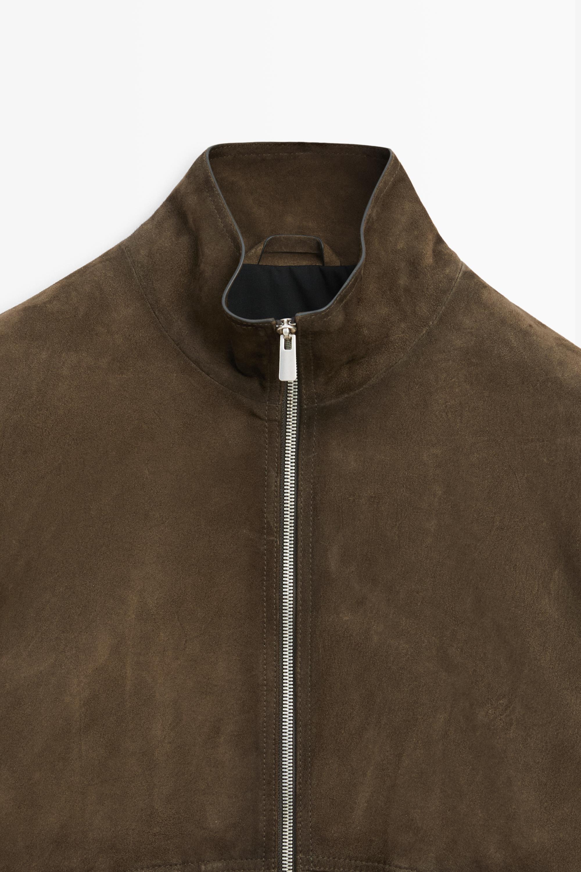 Blouson détail poches cuir et daim