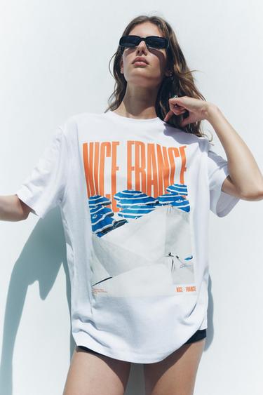 T-SHIRT ESTAMPILLAGE AVANT - Blanc de Zara - Image 0