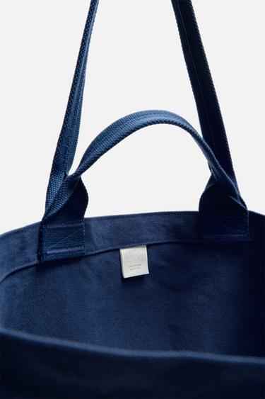 WASHED CANVAS SHOPPER BAG - Bluish by Zara - Image 7