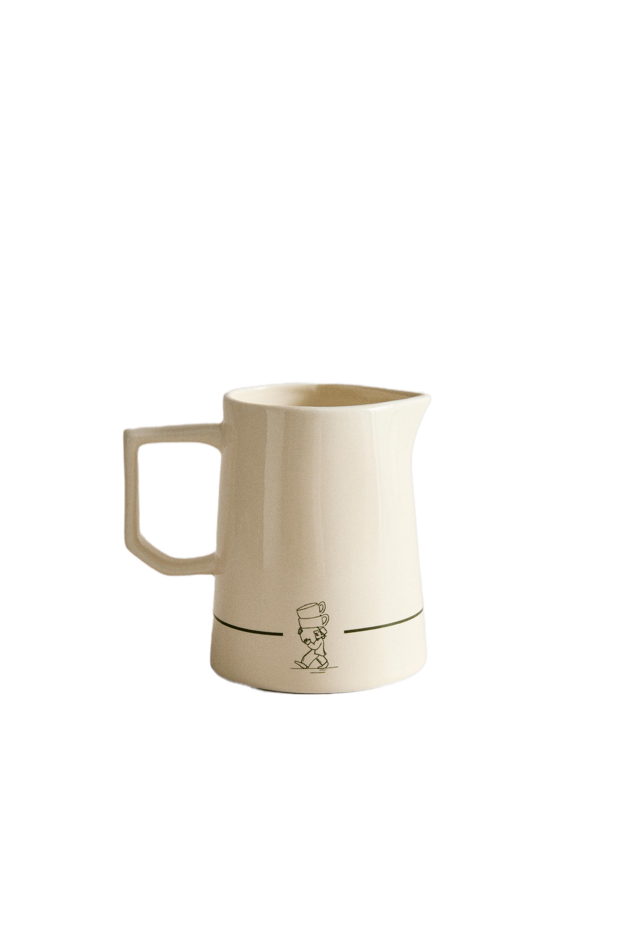 STONEWARE COFFEE SHOP CREAM PITCHER