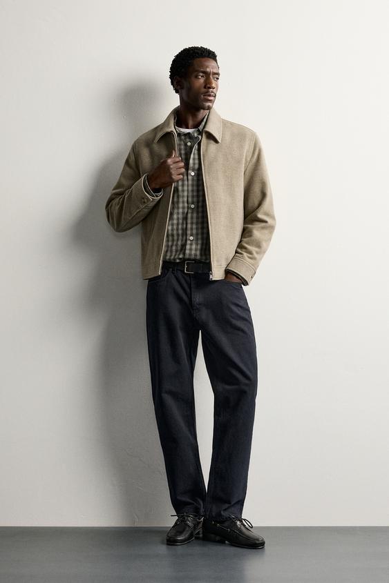 TEXTURED REGULAR FIT JACKET - Light green by Zara - Image 0