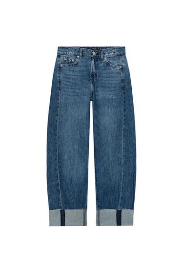 JEANS Z1975 BAGGY TIRO MEDIO BAJO VUELTA - Azul de Zara